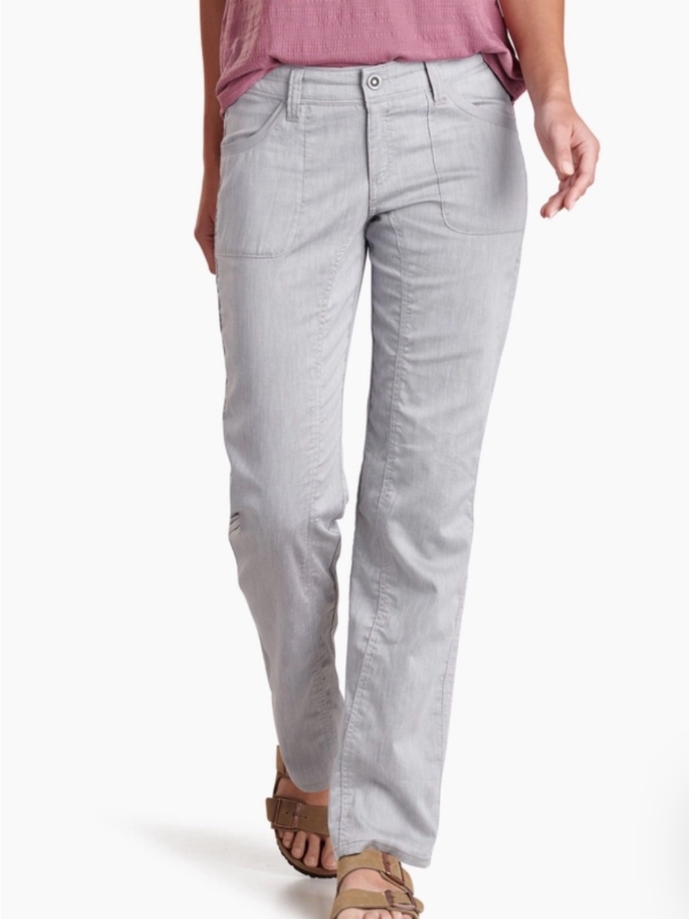 Kuhl Cabo Hiking Pants Women’s Size 6 Short Ash Gray Linen Blend Lightweight